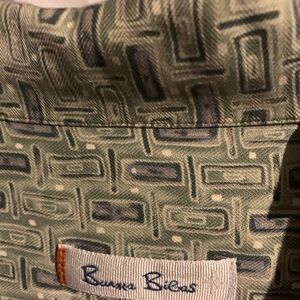 Bumi Bees Men's Geometric Pattern Dress Shirt - Green